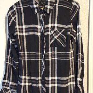 RAILS Hunter BLACK WHITE check plaid Button Shirt XS